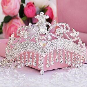 Princess crystal tiara wedding headpiece bridal jewelry
